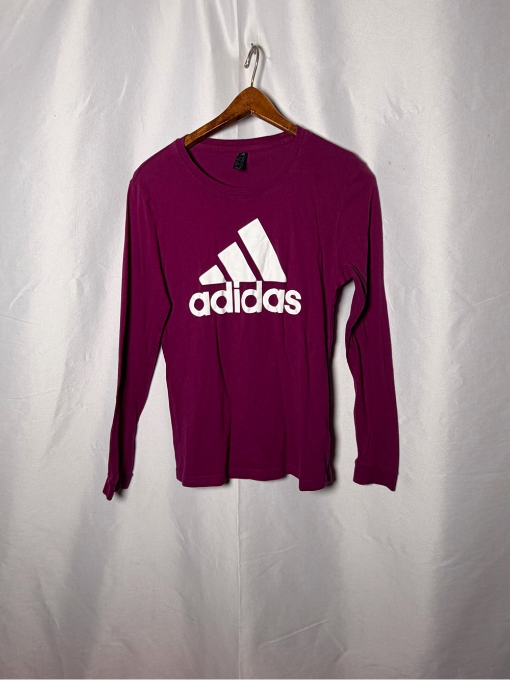 adidas Women's Long Sleeve Tee in Magenta with White Logo